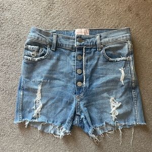 Revice Denim Button Fly High Rise Shorts